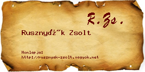 Rusznyák Zsolt névjegykártya